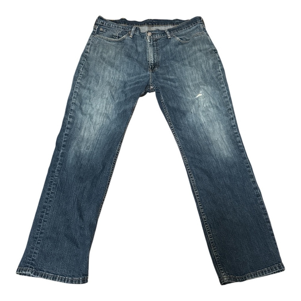 Levi's 514  Men's Dark Blue Jeans 38/30 with Flaws vintage, grunge, festival - Picture 2 of 6